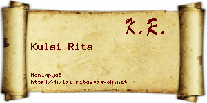 Kulai Rita névjegykártya
