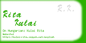 rita kulai business card